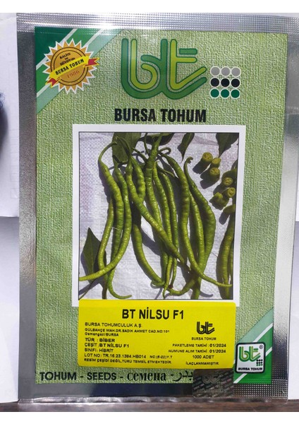 Nilsu F1 Hibrit Tatlı Kıl Biber Tohumu 1.000 Adet