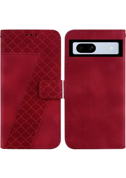 Google Piksel 7A Flip Folio Kapak Için Telefon Kılıfı Kabartmalı Desen Pu Cüzdan (Yurt Dışından)