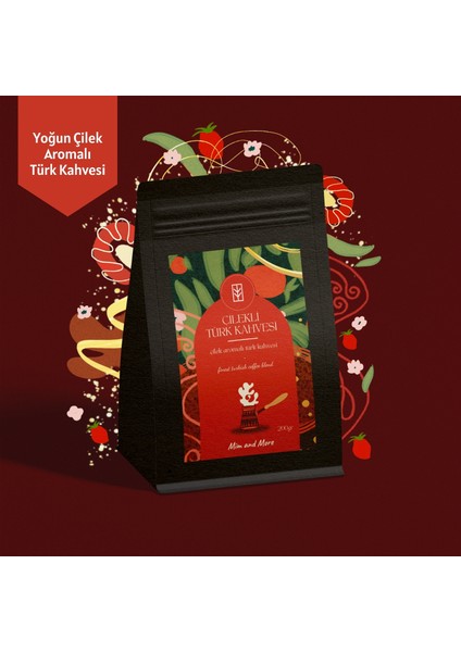 Çilekli Türk Kahvesi Çilek Aromalı Türk Kahvesi 200 gr