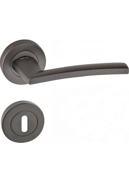 Rodos Lüx Rozetli Kapı Kolu Antrasit Oda