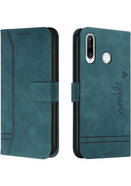 Huawei P30 Lite Kart Yuvaları Kapak Için Telefon Kılıfı El Kayışı Flip Folio Pu (Yurt Dışından)