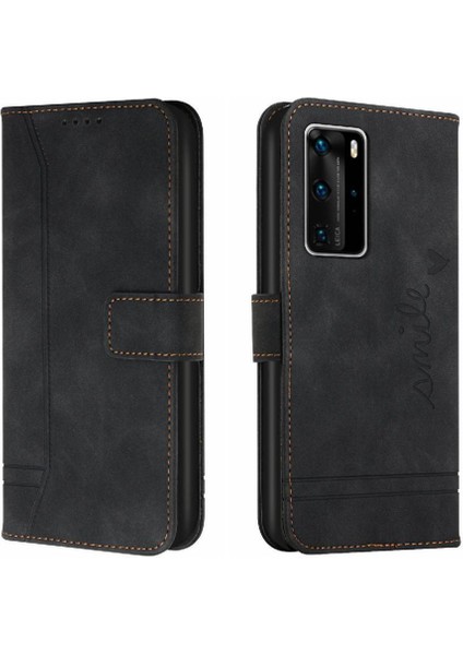 Huawei P40 Pro Manyetik Kapatma Kart Yuvaları Için Telefon Kılıfı Kapak Flip Folio (Yurt Dışından)