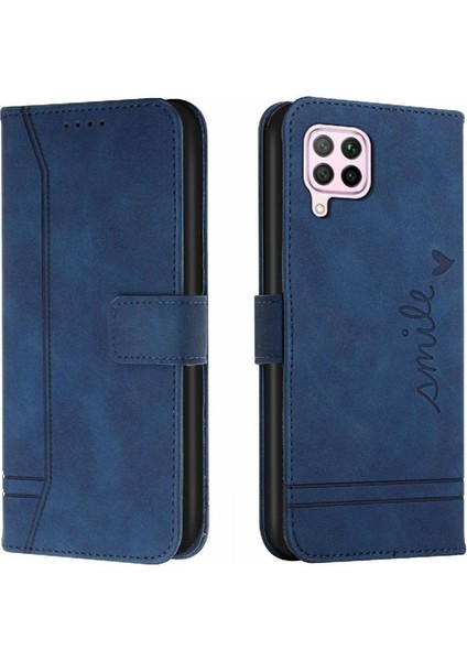 Huawei P40 Lite Manyetik Kapatma Için Telefon Kılıfı El Kayışı Pu Deri Kart (Yurt Dışından)