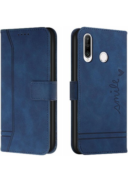 Huawei P30 Lite Kart Yuvaları Kapak Için Telefon Kılıfı El Kayışı Flip Folio Pu (Yurt Dışından)