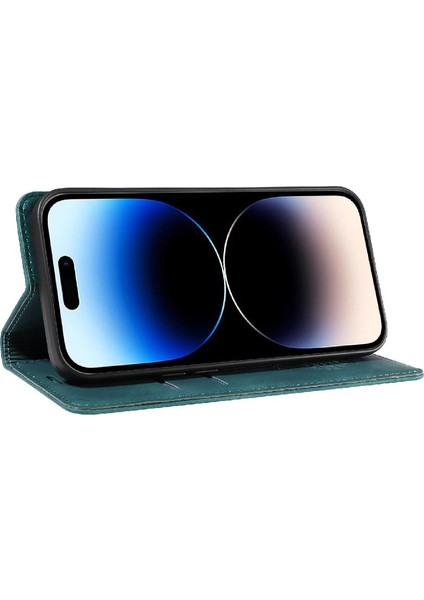 Iphone 15 Için Kılıf Pro Koruyucu Folyo Cüzdan Manyetik Pu Deri (Yurt Dışından)