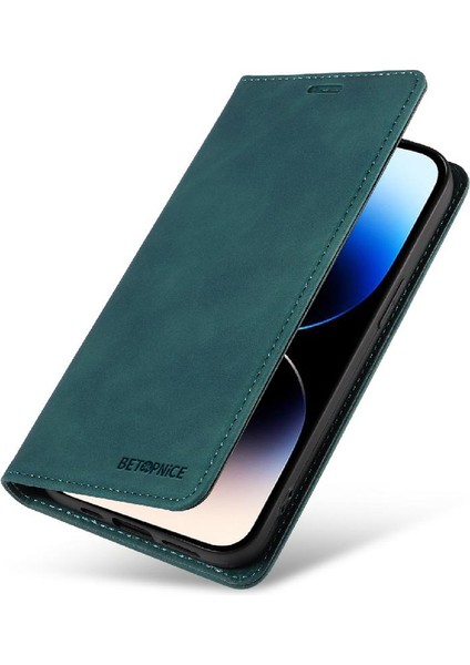 Iphone 15 Için Kılıf Pro Koruyucu Folyo Cüzdan Manyetik Pu Deri (Yurt Dışından)
