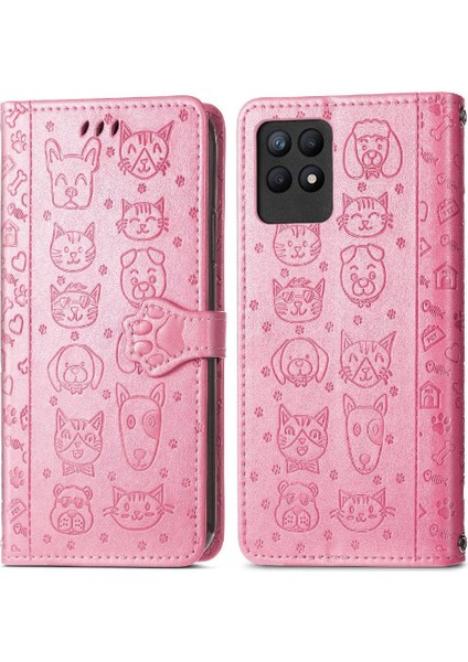 Realme 8i Kısa Kayış Karikatür Hayvanlar Için Kılıf Darbeye Kapak Kılıfı (Yurt Dışından)