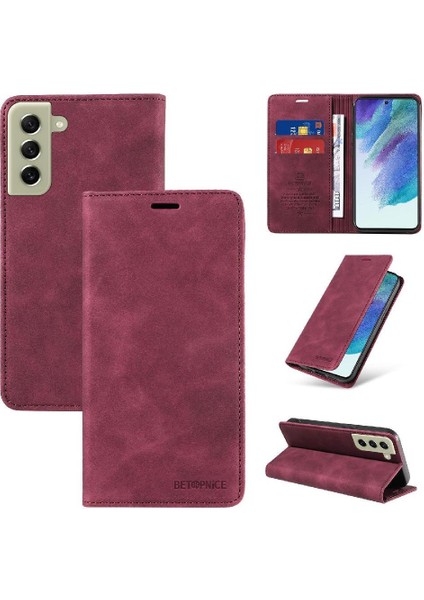 Samsung Galaxy S21 Fe 5g Manyetik Pu Deri Folio Cüzdan (Yurt Dışından)