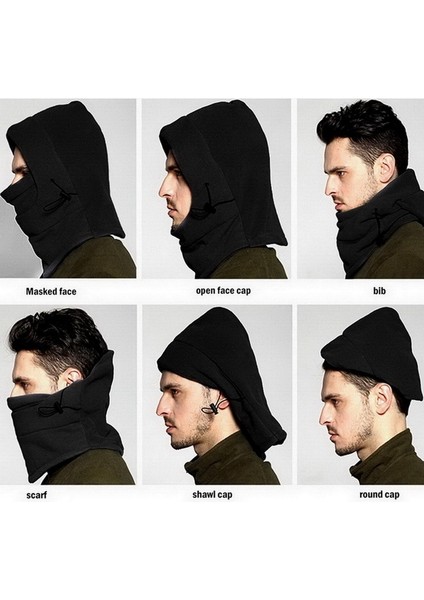 J Tarzı Thermal Fleece Balaclava Men Hat Neck Warmer Hiking Scarf Hooded Windproof Warm Cap Winter Skull Bandana Beanies Buff Face Mask (Yurt Dışından) indirimleri