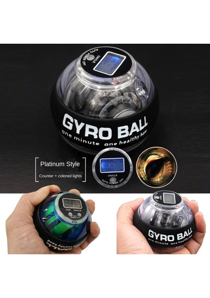 B Stilini Ayarla Count Jiroskopik Powerball Otomatik Başlatma Aralığı Gyro Güç Bilek Topu ile Karşı Kol El Kas Kuvvet Eğitmeni Fitness Ekipmanları (Yurt Dışından)