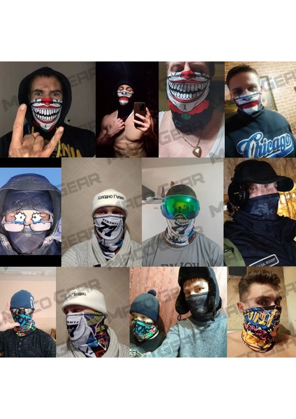 AX-G-303 Stili Palyaço Sihirli Bandana Koşu Eşarp Yarım Yüz Örtüsü Kayak Balıkçılık Bisikletçinin Esneklik Avcılık Yürüyüş Sporları Snowboard Maskesi Erkekler Kız (Yurt Dışından) modelleri