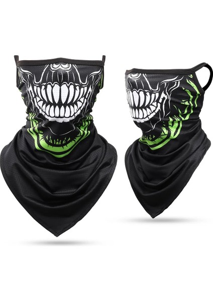 No.9 Tarzı Men Summer Skull Bandana Hanging Ear Triangle Face Mask Cycling Hunting Hike Fishing Ski Sports Outdoor Neck Warmer Scarf Women (Yurt Dışından)
