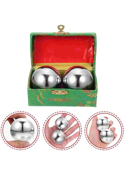 Gümüş Boş Stil 1 Takım Metal Hentbol Eğitim Topları El Egzersiz Topları El Yuvarlanan Toplar (Yurt Dışından)