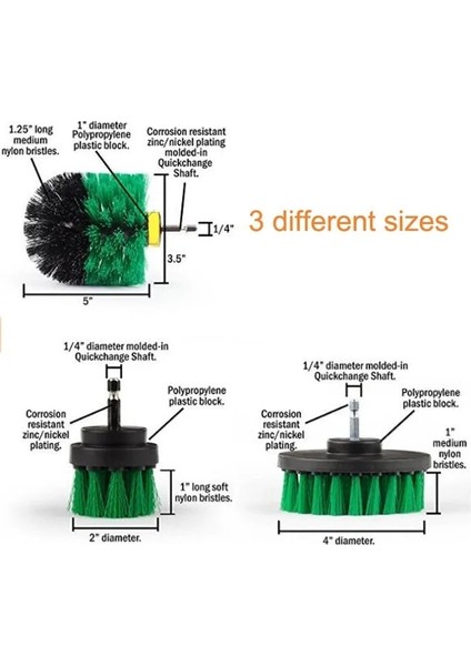 Yeşil Stil Opp Package Ower Scrub Brush Drill Cleaning Brush For Bathroom Shower Tile Grout Cordless Power Scrubber Drill Attachment Brush Kit (Yurt Dışından)