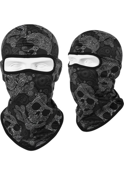 S02 Stili Tek Boyut Skull Print Bandana Balaclava Full Face Mask Scarf Outdoor Fishing Hunting Hiking Cycling Neck Gaiter Face Cover Shield (Yurt Dışından)