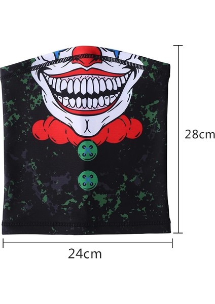AX-G-108 Stili Palyaço Sihirli Bandana Koşu Eşarp Yarım Yüz Örtüsü Kayak Balıkçılık Bisikletçinin Esneklik Avcılık Yürüyüş Sporları Snowboard Maskesi Erkekler Kız (Yurt Dışından) indirimleri