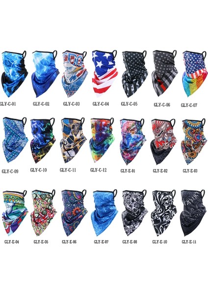 Gly-C-09 Stili Yarım Maske Yüz Bandana Tüp Eşarp Koşu Bisiklet Boyun Körüğü Kapak Biker Yürüyüş Avcılık Spor Erkek Kadın Yaz Serin Baskılı Güneş (Yurt Dışından) indirimleri