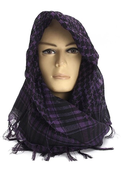 Kumral Tarzı Spor Atkılar Kadın Erkek Ekose Püskül Müslüman Arap Çölü Shemagh Keffıyeh Pamuk Kampı Yürüyüş Eşarp Wrap Pashmina Capas Y Pançolar (Yurt Dışından)