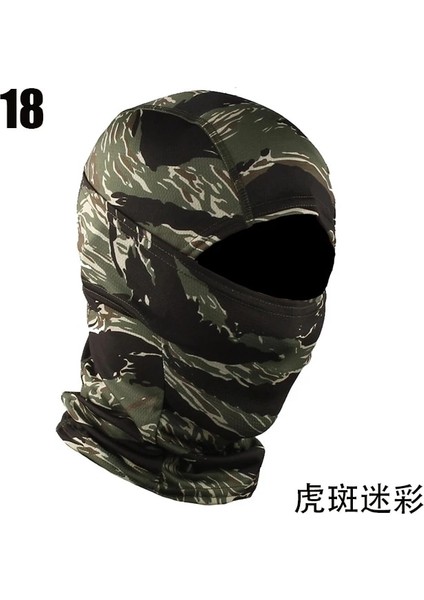 No.18 Tarzı Tactical Camouflage Balaclava Full Face Mask Wargame Cp Military Hat Hunting Bicycle Cycling Army Multicam Bandana Neck Gaiter (Yurt Dışından)