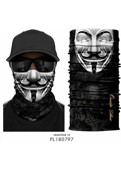 PL180797 Stili Kafatası Dikişsiz Bandana Eşarp Braga Cuello Punisher Yüz Maskesi Açık Havada Askeri Ordu Balaclava Bufanda Hombre Bisiklet Kadın Erkek (Yurt Dışından)