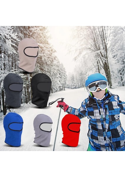 Bej Tarzı Tek Boyut Çocuklar Balaclava Şapka Kış Tam Yüz Kayak Maskesi Termal Rüzgar Geçirmez Polar Polar Boyun Isıtıcı Erkek Kız Için Kayak Bisiklete Binme Yürüyüş (Yurt Dışından) fiyatları