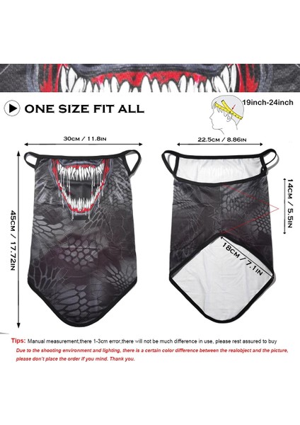 SA210047 Stili 3D Venom Boyun Eşarp Kulak Halkaları ile Üçgen Buff Bandana Bisiklet Yüz Koruyucu Joker Balaclava Braga Cuello Anonim Cezalandırıcı Ordu (Yurt Dışından) fırsatları