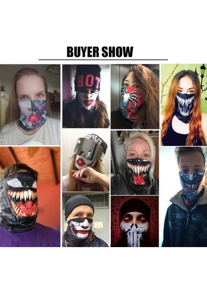 PL180891 Zehir Tarzı 3D Venom Bandana Mask Buff Army Military Neck Gaiter Plaid Braga Cuello Hombre Hunting Camping Scarf Quick Drying Winter Bicycle (Yurt Dışından) fiyatları