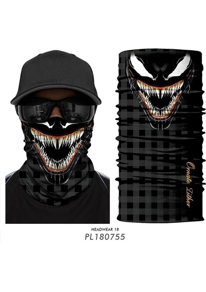PL180891 Zehir Tarzı 3D Venom Bandana Mask Buff Army Military Neck Gaiter Plaid Braga Cuello Hombre Hunting Camping Scarf Quick Drying Winter Bicycle (Yurt Dışından) fırsatları