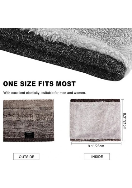 B Dark Gray Style Kış Eşarp Erkekler Için Polar Yüzük Bandana Örme Sıcak Katı Eşarp Kadın Boyun Isıtıcı Kalın Kaşmir Sıcak Mendil Kayak Maskesi (Yurt Dışından)