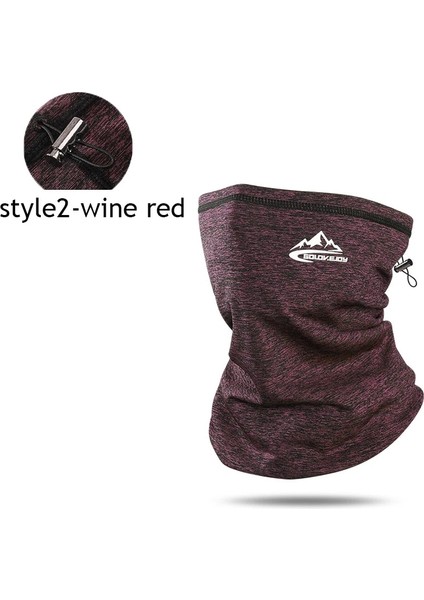 Style2-Şarap Kırmızısı Stili 2021 Kış Bisiklet Eşarp Erkek Kadın Boyun Tüp Yüz Kapak Clatyle Moda Bandana Açık Spor Motosiklet Isıtıcı Atkılar (Yurt Dışından)