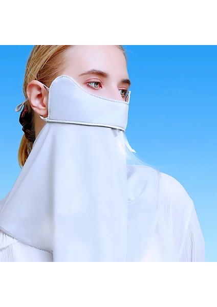 Siyah Stil Moda Yaz Güneş Koruyucu Bisiklet Maskesi Eşarp Buz Ipek Tam Yüz Kulakları ile Nefes Kapakları Bandana Dekorasyon Aksesuarları Kadınlar (Yurt Dışından) fırsatları