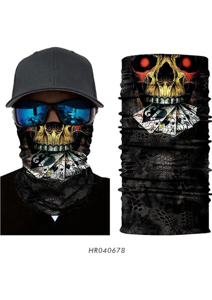 HR040678 Stili Yaz 3D Kafatası Dikişsiz Bandana Kayak Yüz Maskesi Koşu Yürüyüş Bisiklete Binme Avcılık Snowboard Balıkçılık Nefes Eşarp Erkekler Kadınlar (Yurt Dışından)
