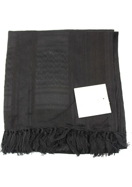 Siyah Stil Tek Boyut Pamuk Arap Keffiyeh Shemagh Eşarp Şal Askeri Taktik Atkılar Çöl Kalınlaşmış Başörtüsü Kare Rüzgar Geçirmez Bandanalar (Yurt Dışından)