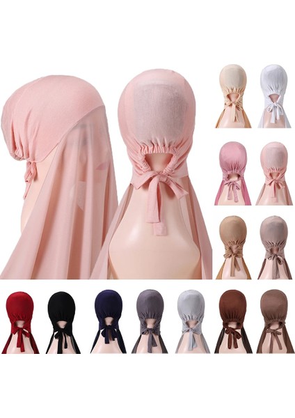 No.2 Tarzı Pin Ücretsiz Anında Şifon Başörtüsü Jersey Alt Kapaklı Türban Müslüman Kadınlar Için Peçe Underscarf Caps Islam Müslüman Moda Bandaj #w (Yurt Dışından)