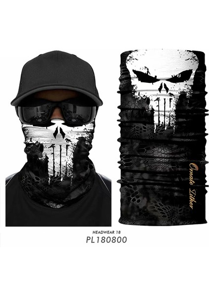 PL180800 Stili Kafatası Dikişsiz Bandana Eşarp Braga Cuello Punisher Yüz Maskesi Açık Havada Askeri Ordu Balaclava Bufanda Hombre Bisiklet Kadın Erkek (Yurt Dışından)