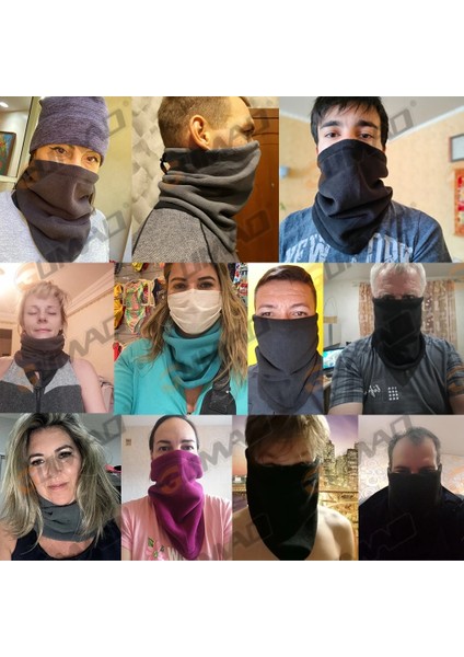 Koyu Gri Tarzı Men Women Winter Bandana Hiking Face Cover Snowboard Ski Neck Warmer Gaiter Cycling Bicycle Tube Scarf Sports Thermal Half Mask (Yurt Dışından) modelleri