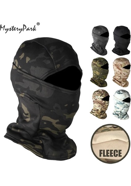 C06 Camo Stili Tek Boyut Mysterypark Taktik Kamuflaj Balaclava Kış Kalın Polar Tam Yüz Maskesi Avcılık Bisiklet Kayak Kask Liner Bandana Eşarp (Yurt Dışından)