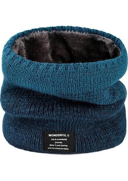 Mavi Göl Stili Kış Eşarp Erkekler Için Polar Yüzük Bandana Örme Sıcak Katı Eşarp Kadın Boyun Isıtıcı Kalın Kaşmir Sıcak Mendil Kayak Maskesi (Yurt Dışından)