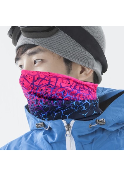 No.2 Tarzı Soğuk Kış Baskı Yüz Maskesi Kapak Termal Bandana Polar Tüp Eşarp Bisiklet Yürüyüş Bisiklete Binme Kayak Kırmızı Boyun Isıtıcı Körüğü Kadın Erkek (Yurt Dışından) modelleri