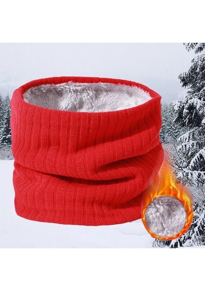 A15 Stili Erkek ve Kadın Kış Yün Yüzük Eşarp Yün Sıcak ve Rüzgar Geçirmez Düz Renk Ön Eşarp Boyun Tayt Eşarp Kayak Kalınlaşmış Eşarp (Yurt Dışından)