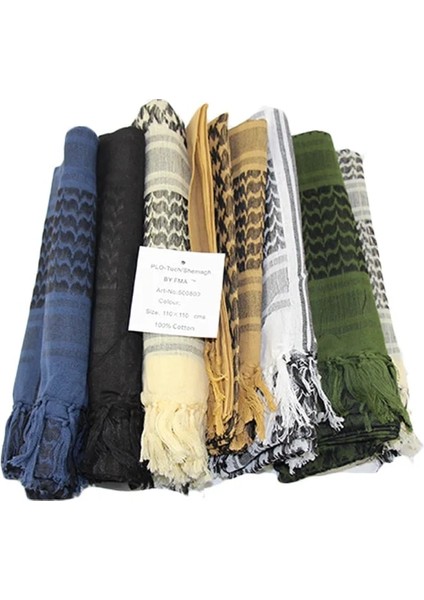 Ten Rengi Açık Yürüyüş Kalınlaşmış Pamuklu Eşarp Askeri Arap Taktik Çöl Eşarp Ordu Shemagh Eşarp Erkekler Kadınlar Için Püskül ile (Yurt Dışından) modelleri