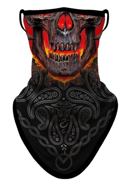 SA210028 Stili 3D Paisley Kafatası Yüz Maskesi Bandana Nefes Alabilir Sporlar Anonim Bandanalar Korkunç Maske Kayak Üçgen Eşarp Yürüyüş Koşu Boyun Körüğü (Yurt Dışından)