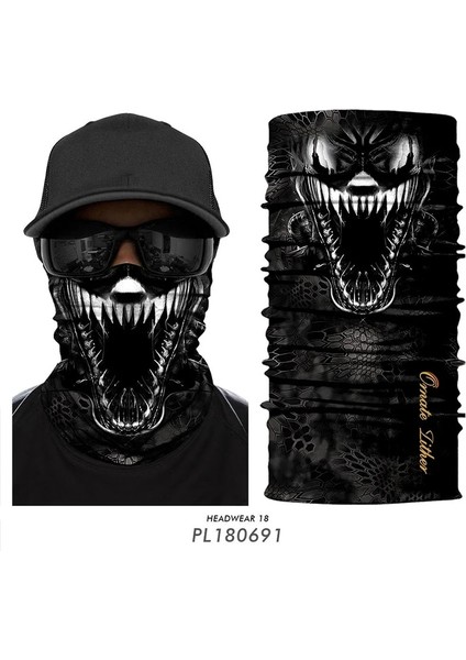 PL180691 Venom Style 3D Venom Bandana Mask Buff Army Military Neck Gaiter Plaid Braga Cuello Hombre Hunting Camping Scarf Quick Drying Winter Bicycle (Yurt Dışından)
