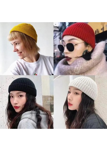 Siyah Stil Örme Şapkalar Kadınlar Için Skullcap Erkekler Bere Şapka Kış Retro Brimless Baggy Kavun Kap Manşet Docker Balıkçı Kasketleri Erkekler Için Şapkalar (Yurt Dışından) fırsatları