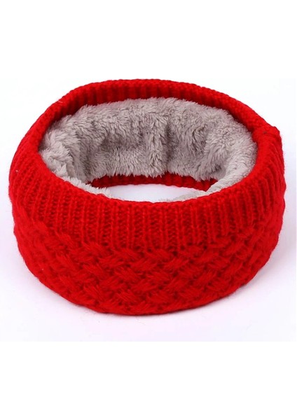 Kırmızı Stil 1 Adet Kış Sıcak Fırçalanmış Örgü Boyun Isıtıcı Daire Dışarı Çıkmak Wrap Kukuletası Döngü Snood Şal Açık Kayak Tırmanma Eşarp Erkekler Kadınlar Için (Yurt Dışından)