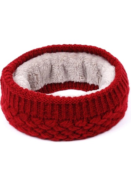 Kırmızı Stil 1 Adet Kış Sıcak Fırçalanmış Örgü Boyun Isıtıcı Daire Dışarı Çıkmak Wrap Kukuletası Döngü Snood Şal Açık Kayak Tırmanma Eşarp Erkekler Kadınlar Için (Yurt Dışından)