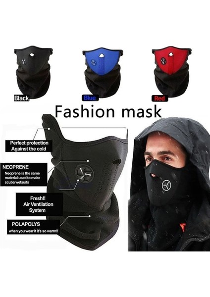 Mavi Stil Windproof Bike Bicycle Cycling Mask Ski Snowboard Outdoor Masks Dust Neoprene Neck Warm Half Face Mask Winter Sport Mask (Yurt Dışından)