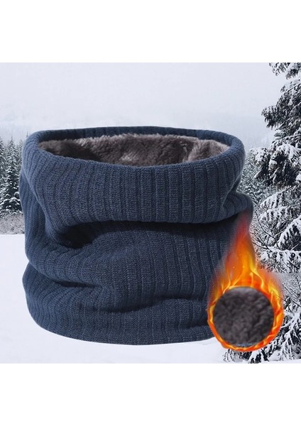 B7-Katı Stil Kış Eşarp Erkekler Için Polar Yüzük Bandana Örme Sıcak Katı Eşarp Kadın Boyun Isıtıcı Kalın Kaşmir Sıcak Mendil Kayak Maskesi (Yurt Dışından)