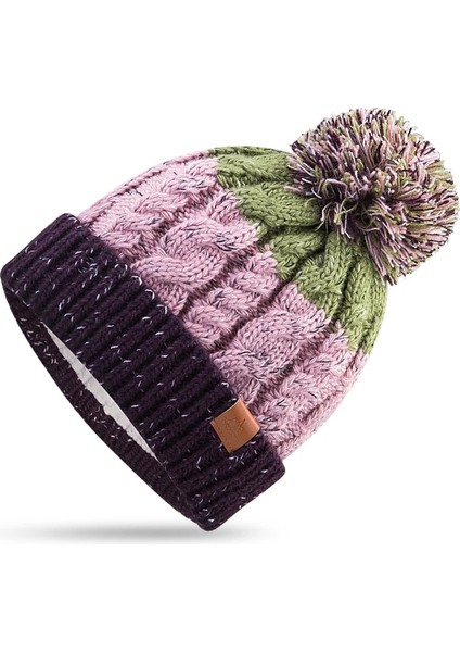 Pembe Şapka Stili Çocuklar Aonjıe M28 Yetişkin Çocuk Çocuk Kalın Kablo Kış Polar Astarlı Örme Şapka Kelepçeli Bere Kafatası Kap Daire Döngü Eşarp Kayak Için (Yurt Dışından)