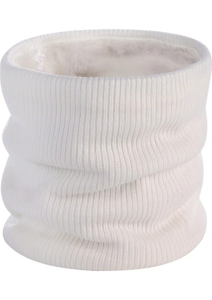 Beyaz Stil Kış Sıcak Elastik Çift Katmanlı Eşarp Boyun Kapak Kadınlar Için Düz Renk Erkekler Sıcak Tutmak Kış Boyunları ve Eşarplar (Yurt Dışından)